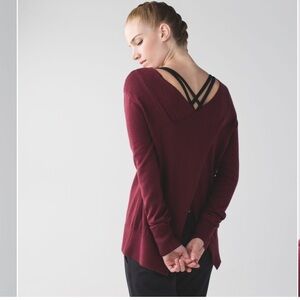 Lululemon Wine Berry  Sunset Savasana Pullover cross open back sweater